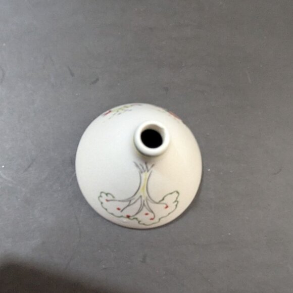 Vintage Hand-Painted Porcelain Funnel With Floral & Veggie Motifs 3.5” Tall Farm - Picture 6 of 9